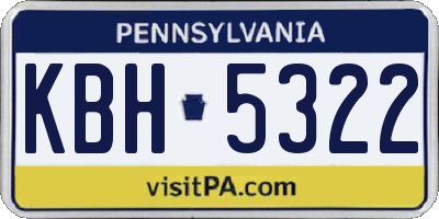 PA license plate KBH5322