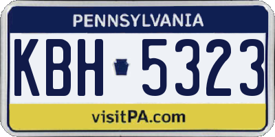 PA license plate KBH5323