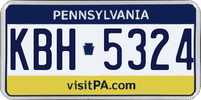 PA license plate KBH5324