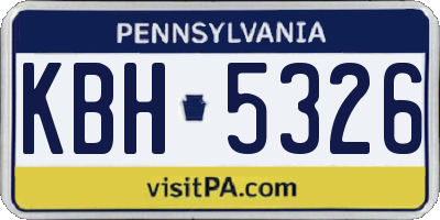 PA license plate KBH5326