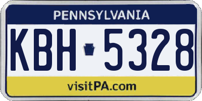 PA license plate KBH5328