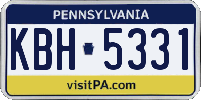 PA license plate KBH5331