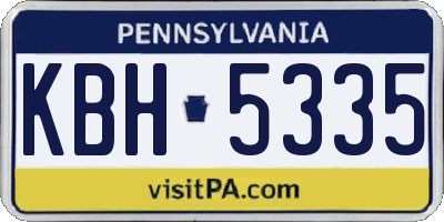 PA license plate KBH5335
