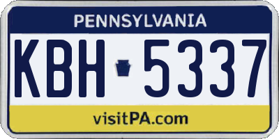PA license plate KBH5337