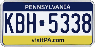 PA license plate KBH5338