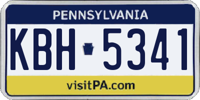 PA license plate KBH5341