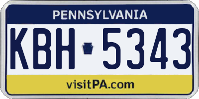 PA license plate KBH5343