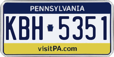 PA license plate KBH5351
