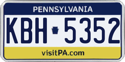 PA license plate KBH5352
