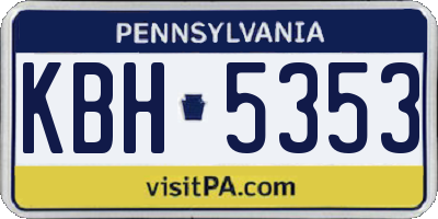 PA license plate KBH5353