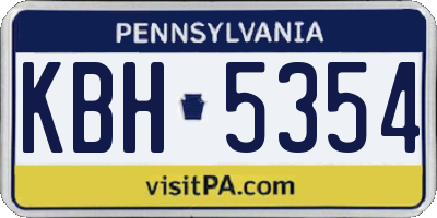 PA license plate KBH5354
