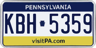 PA license plate KBH5359