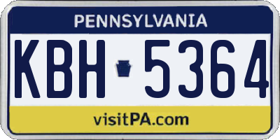 PA license plate KBH5364