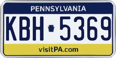 PA license plate KBH5369