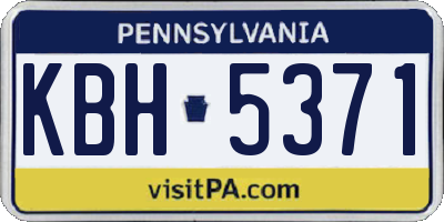 PA license plate KBH5371