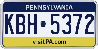 PA license plate KBH5372