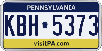PA license plate KBH5373