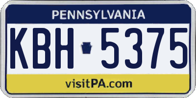 PA license plate KBH5375