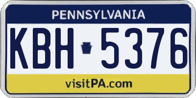 PA license plate KBH5376