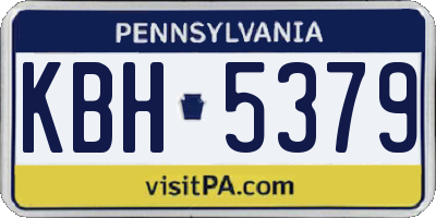 PA license plate KBH5379