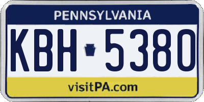 PA license plate KBH5380