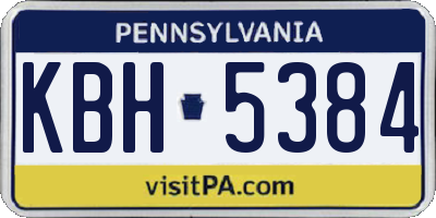 PA license plate KBH5384