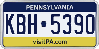 PA license plate KBH5390
