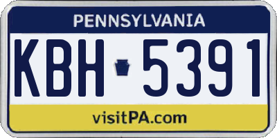 PA license plate KBH5391