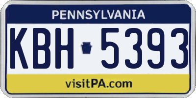 PA license plate KBH5393