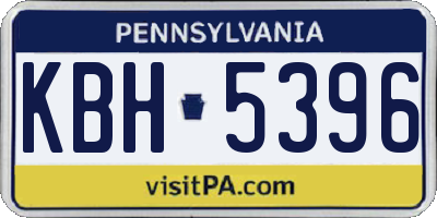 PA license plate KBH5396