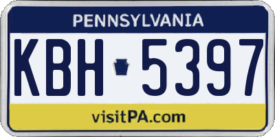 PA license plate KBH5397