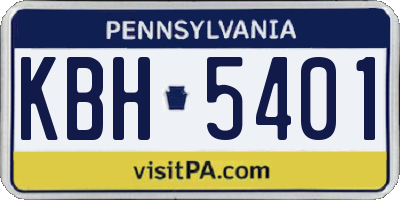 PA license plate KBH5401