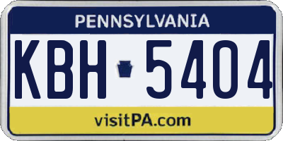 PA license plate KBH5404