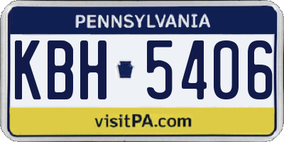 PA license plate KBH5406