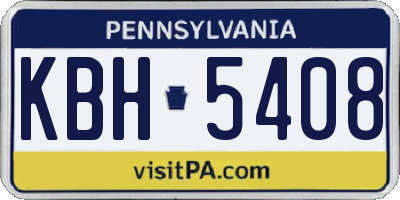 PA license plate KBH5408