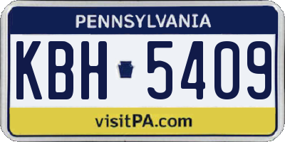 PA license plate KBH5409