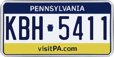 PA license plate KBH5411
