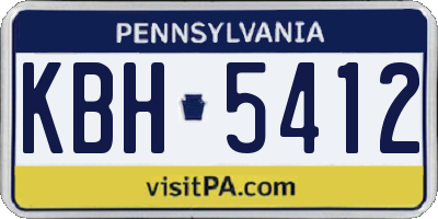 PA license plate KBH5412