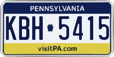 PA license plate KBH5415
