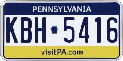 PA license plate KBH5416