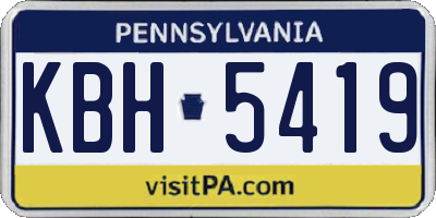 PA license plate KBH5419