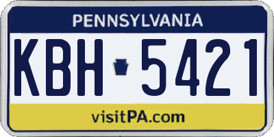PA license plate KBH5421