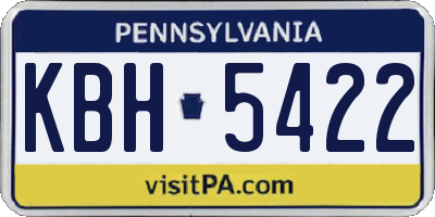 PA license plate KBH5422