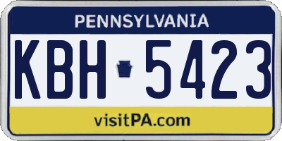 PA license plate KBH5423