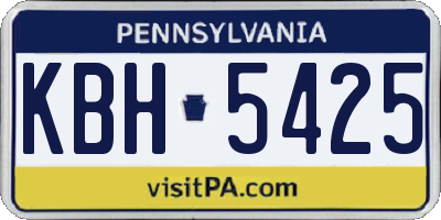 PA license plate KBH5425