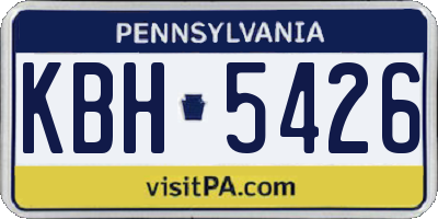 PA license plate KBH5426