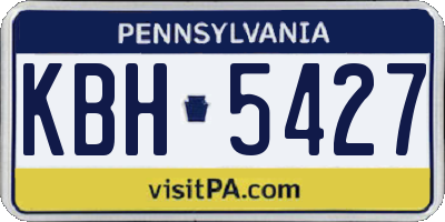 PA license plate KBH5427