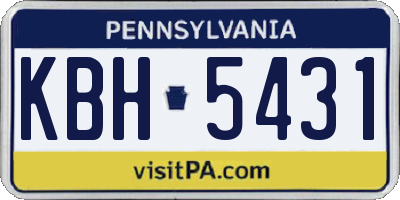 PA license plate KBH5431