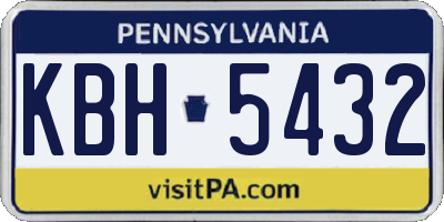 PA license plate KBH5432