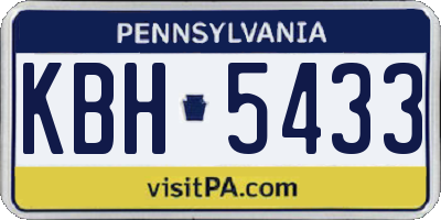 PA license plate KBH5433